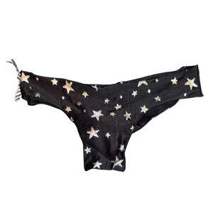 NIPPIES Cheeky Black Shimmer/Silver Stars Bikini Bottoms Size XS/S + Nippies